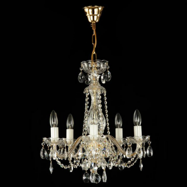 Brilliant 5 Crystal Chandelier (Gold/Silver) - Wranovsky - Luxury Lighting Boutique