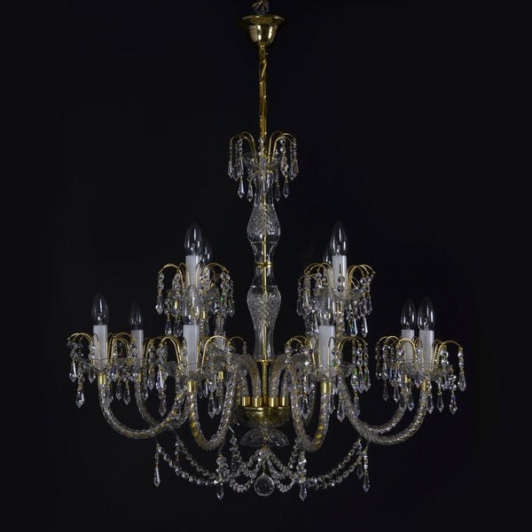 Ceremony 12 Crystal Glass Chandelier (Gold & Silver) - Wranovsky - Luxury Lighting Boutique