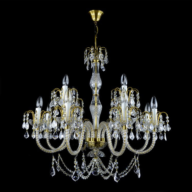 Ceremony 12 Crystal Glass Chandelier (Gold & Silver) - Wranovsky - Luxury Lighting Boutique