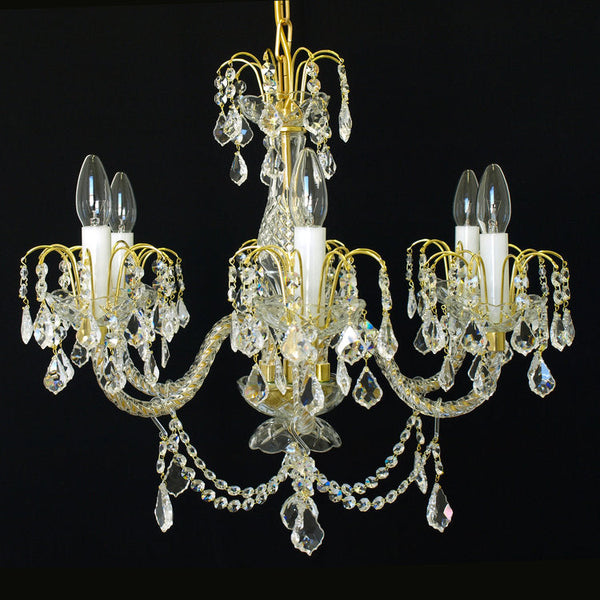 Ceremony 6 Crystal Glass Chandelier (Gold & Silver) - Wranovsky - Luxury Lighting Boutique