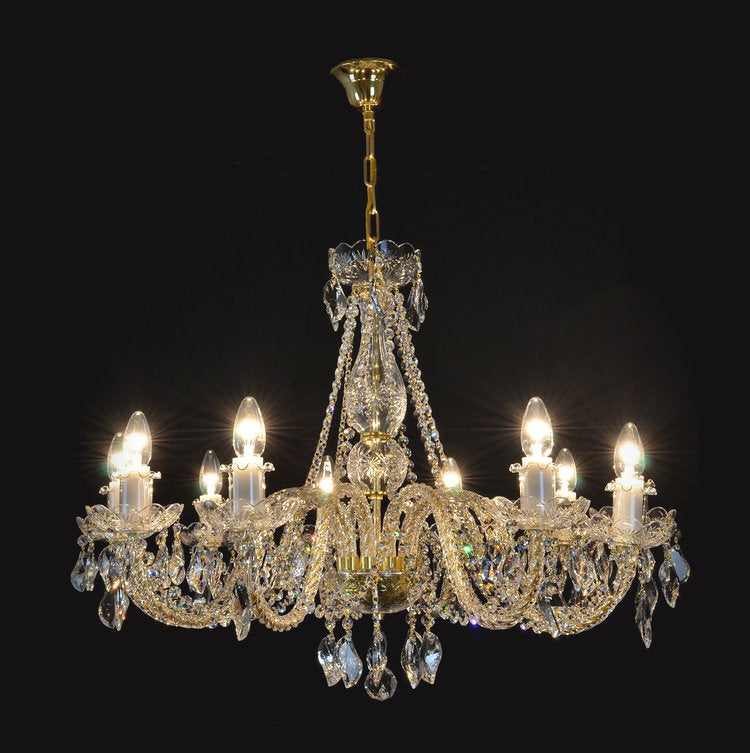 Charm 10 Crystal Glass Chandelier (Gold/Silver) - Wranovsky - Luxury Lighting Boutique
