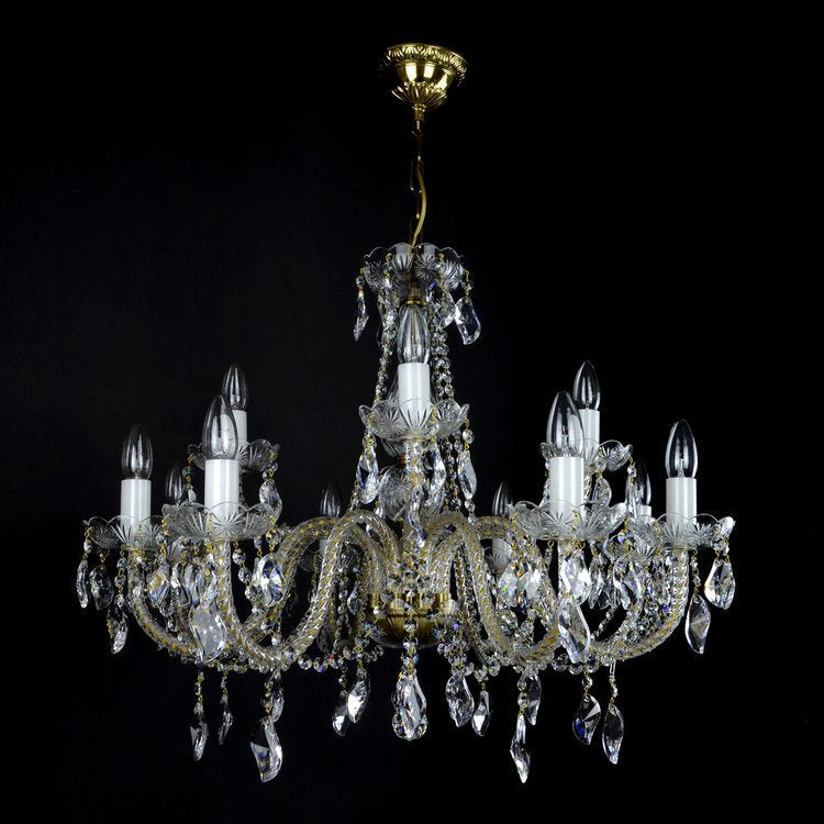 Charm 12 Crystal Glass Chandelier (Gold/Silver) - Wranovsky - Luxury Lighting Boutique