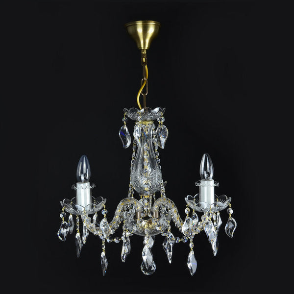 Charm 3 Crystal Glass Chandelier (Gold/Silver) - Wranovsky - Luxury Lighting Boutique
