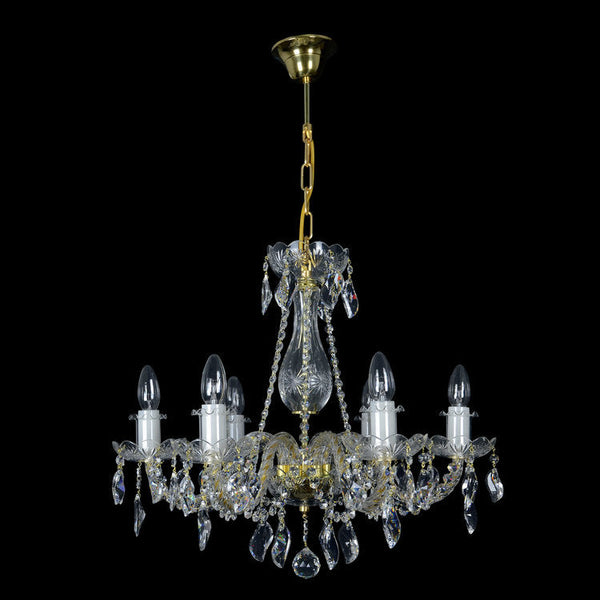 Charm 6 Crystal Glass Chandelier (Gold/Silver) - Wranovsky - Luxury Lighting Boutique