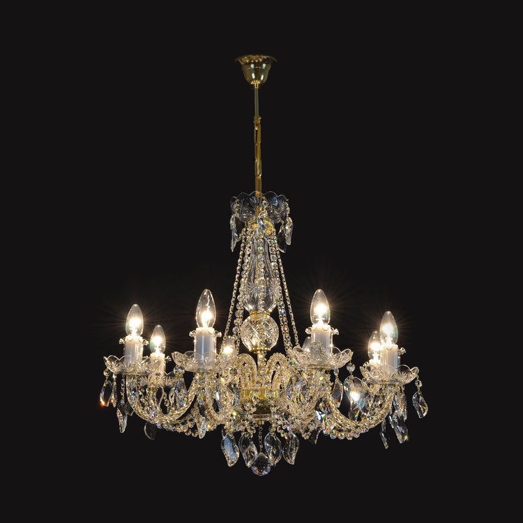 Charm 8 Crystal Glass Chandelier (Gold/Silver) - Wranovsky - Luxury Lighting Boutique