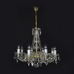 Charm 8 Crystal Glass Chandelier (Gold/Silver) - Wranovsky - Luxury Lighting Boutique
