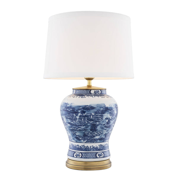 Chinese Blue Ceramic Table Lamp - [Blue] - Eichholtz - Luxury Lighting Boutique