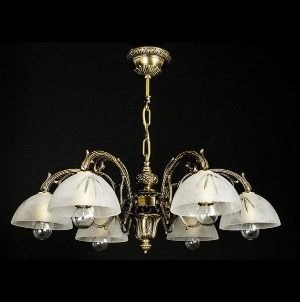 Cirrus 6 Light Traditional Brass Chandelier - Wranovsky - Luxury Lighting Boutique