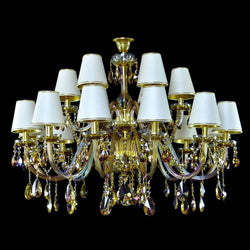 Clarit 18 Light Crystal Chandelier w/ Lampshades - Wranovsky - Luxury Lighting Boutique