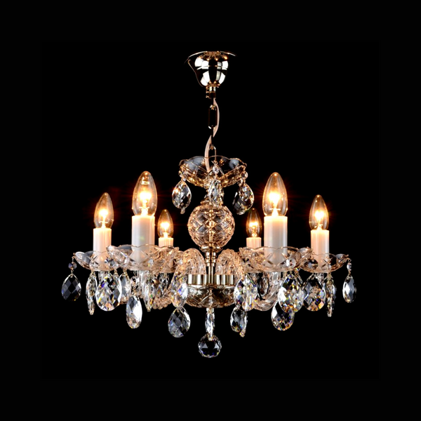 Clasico 6 Crystal Glass Chandelier - Wranovsky - Luxury Lighting Boutique
