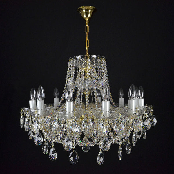 Classe 12 Crystal Glass Chandelier (Gold/Silver) - Wranovsky - Luxury Lighting Boutique