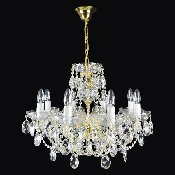 Classe 8 Crystal Glass Chandelier (Gold/Silver) - Wranovsky - Luxury Lighting Boutique