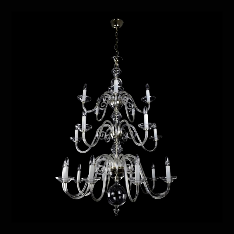 Clerius 20 Crystal Glass Chandelier - Wranovsky - Luxury Lighting Boutique