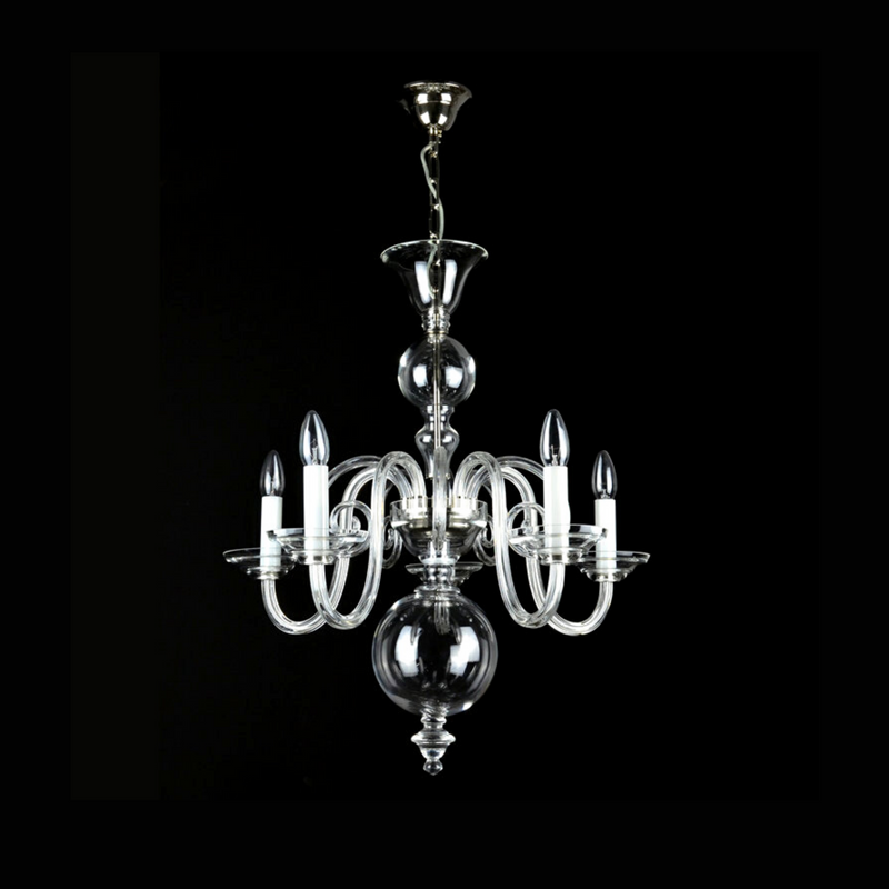 Clerius 5 Crystal Glass Chandelier - Wranovsky - Luxury Lighting Boutique