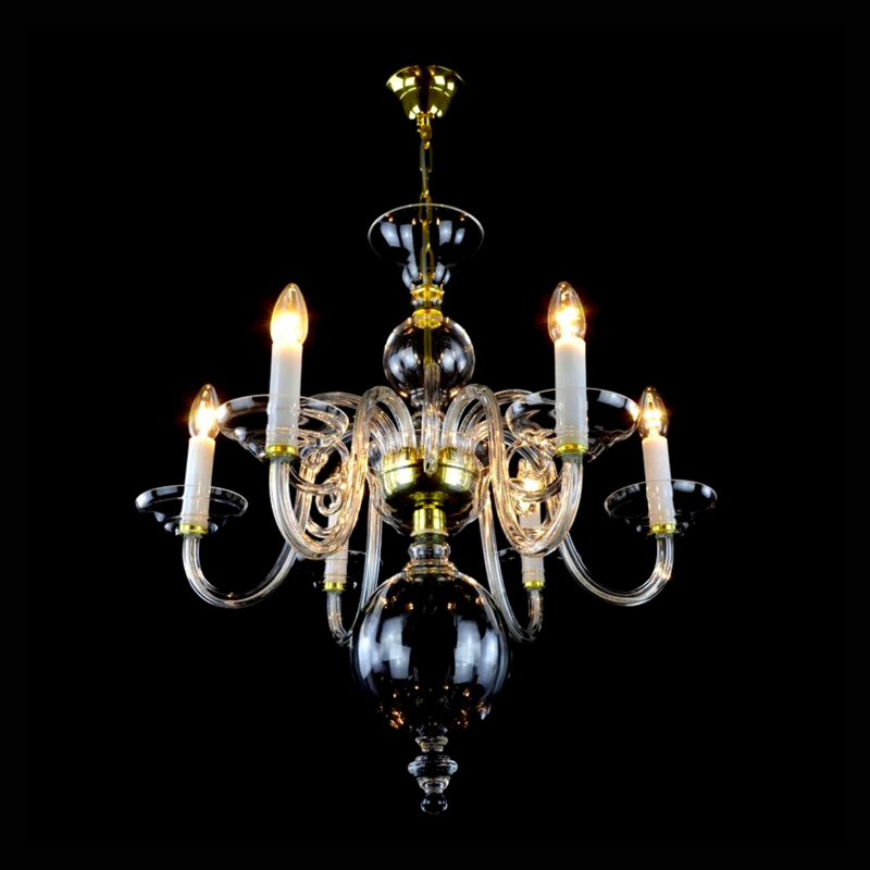 Clerius 6 Crystal Glass Chandelier - Wranovsky - Luxury Lighting Boutique