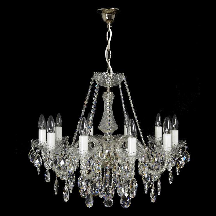 Comitessa 10 Crystal Glass Chandelier (Gold/Silver) - Wranovsky - Luxury Lighting Boutique