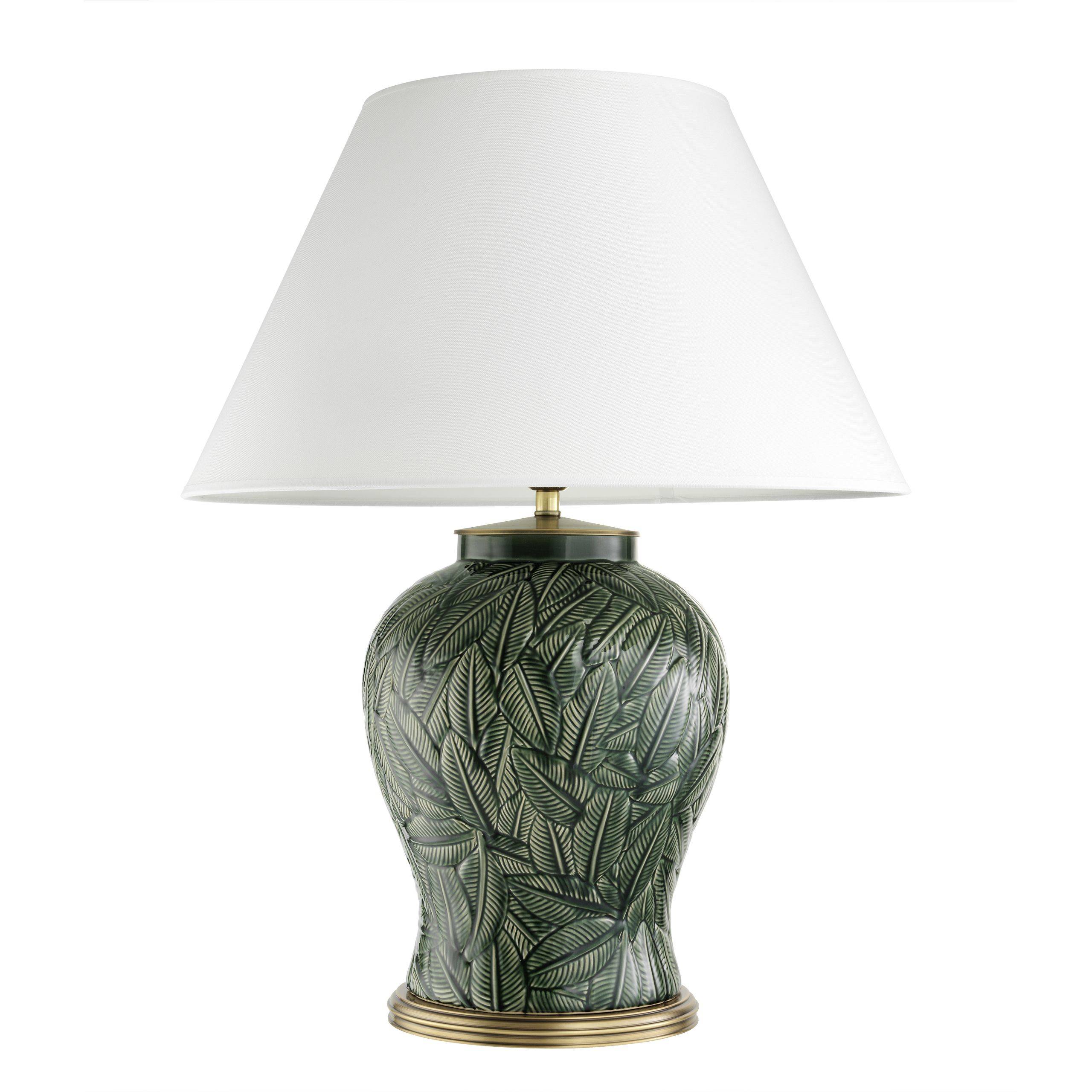 Green ceramic 2024 table lamp