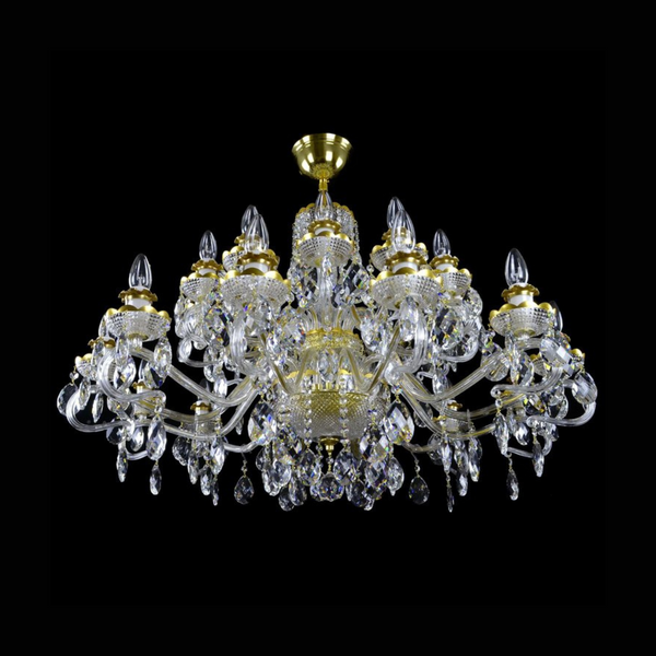 Daisy 24 Crystal Glass Chandelier (Alpha Gold/Silver) - Wranovsky - Luxury Lighting Boutique