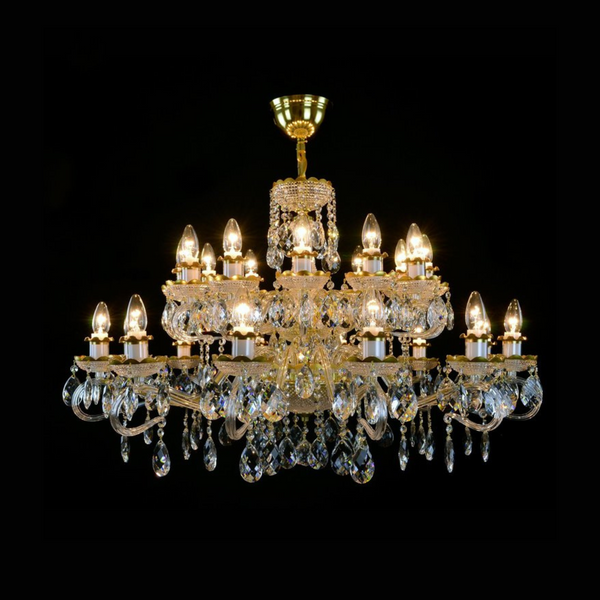 Daisy 24 Crystal Glass Chandelier (Alpha Gold/Silver) - Wranovsky - Luxury Lighting Boutique