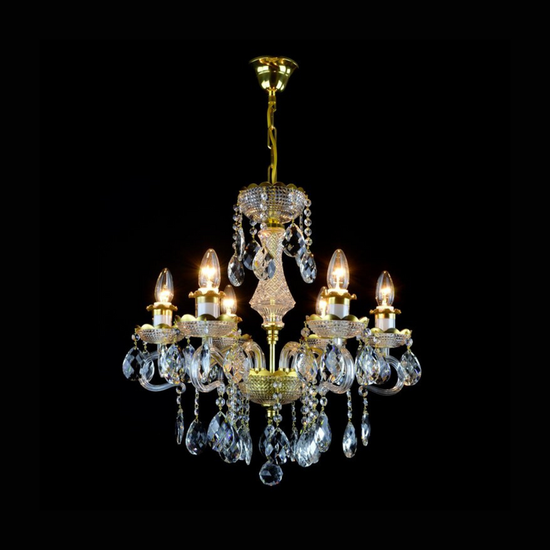 Daisy 6 Crystal Glass Chandelier - Wranovsky - Luxury Lighting Boutique