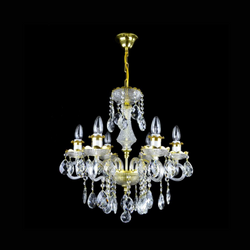 Daisy 6 Crystal Glass Chandelier - Wranovsky - Luxury Lighting Boutique
