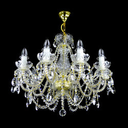De Luxe 10 Crystal Glass Chandelier (Gold/Silver) - Wranovsky - Luxury Lighting Boutique