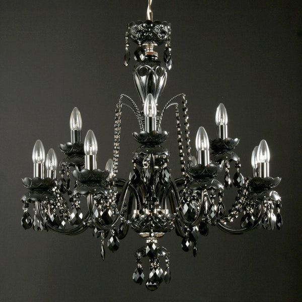 De Luxe 12 Crystal Glass Chandelier (Gold/Silver) - Wranovsky - Luxury Lighting Boutique