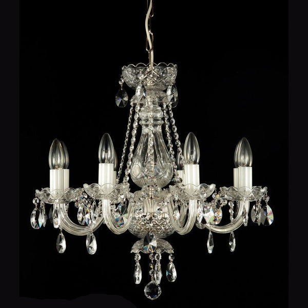 De Luxe 8 Crystal Glass Chandelier (Gold/Silver) - Wranovsky - Luxury Lighting Boutique