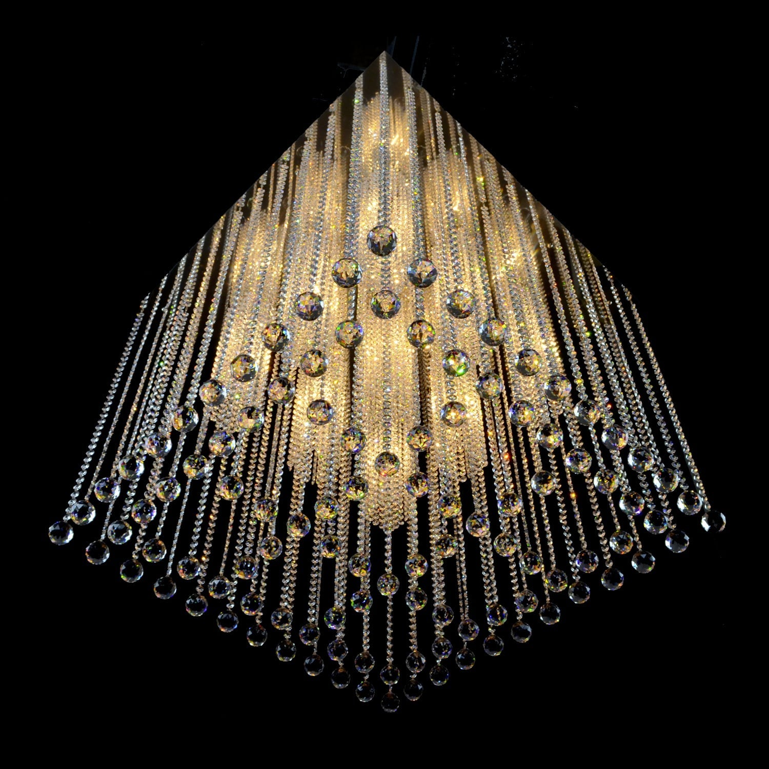 December 9 Light Flush Mount Modern Glass Chandelier - Wranovsky - Luxury Lighting Boutique