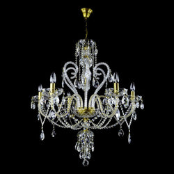Del Cigno 6 Crystal Glass Chandelier (Gold/Silver) - Wranovsky - Luxury Lighting Boutique