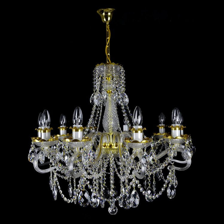 Diamant 10 Crystal Glass Chandelier (Gold/Silver) - Wranovsky - Luxury Lighting Boutique