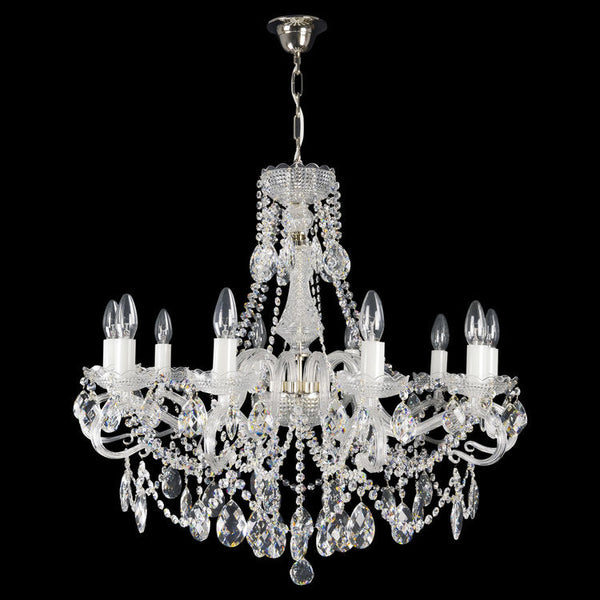 Diamant 10 Crystal Glass Chandelier (Gold/Silver) - Wranovsky - Luxury Lighting Boutique