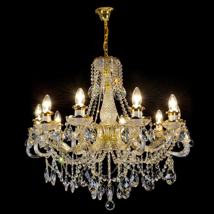 Diamant 10 Crystal Glass Chandelier (Gold/Silver) - Wranovsky - Luxury Lighting Boutique