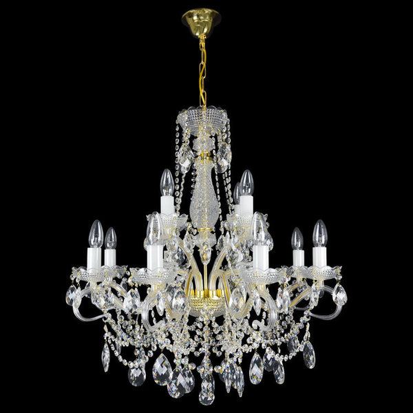 Diamant 12 Crystal Glass Chandelier (Alpha Gold/Silver) - Wranovsky - Luxury Lighting Boutique