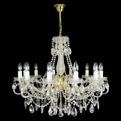 Diamant 12 Crystal Glass Chandelier (Gold/Silver) - Wranovsky - Luxury Lighting Boutique