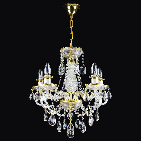 Diamant 5 Crystal Glass Chandelier (Gold/Silver) - Wranovsky - Luxury Lighting Boutique