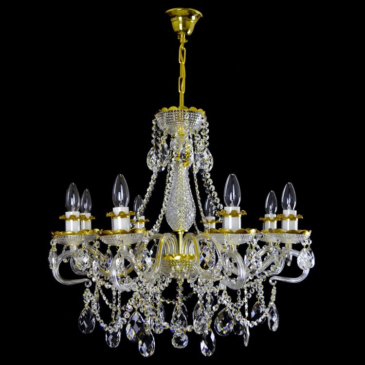 Diamant 8 Crystal Glass Chandelier (Gold/Silver) - Wranovsky - Luxury Lighting Boutique