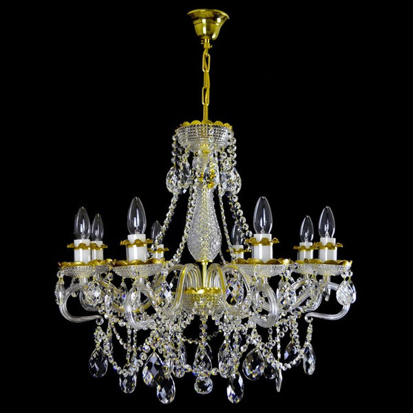 Diamant 8 Crystal Glass Chandelier (Gold/Silver) - Wranovsky - Luxury Lighting Boutique