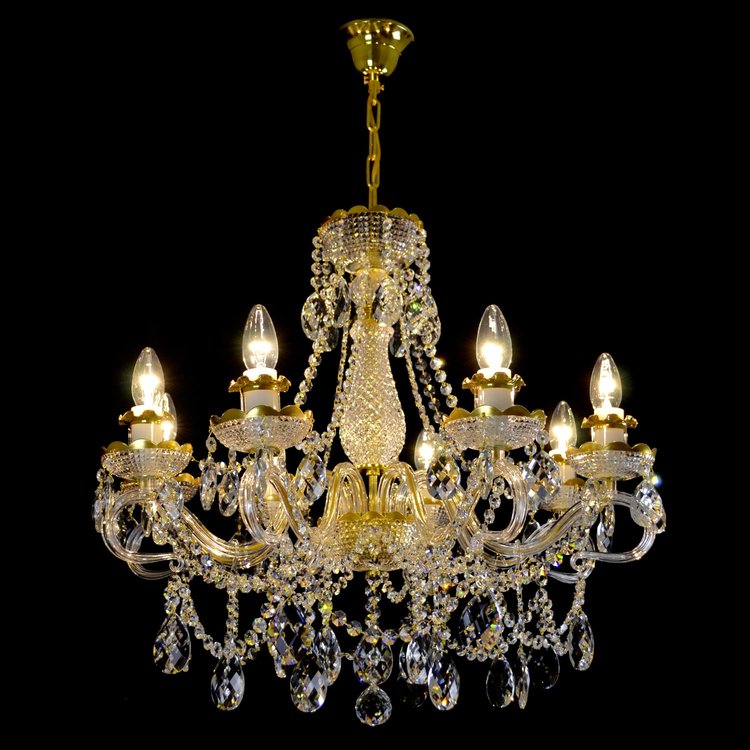 Diamant 8 Crystal Glass Chandelier (Gold/Silver) - Wranovsky - Luxury Lighting Boutique