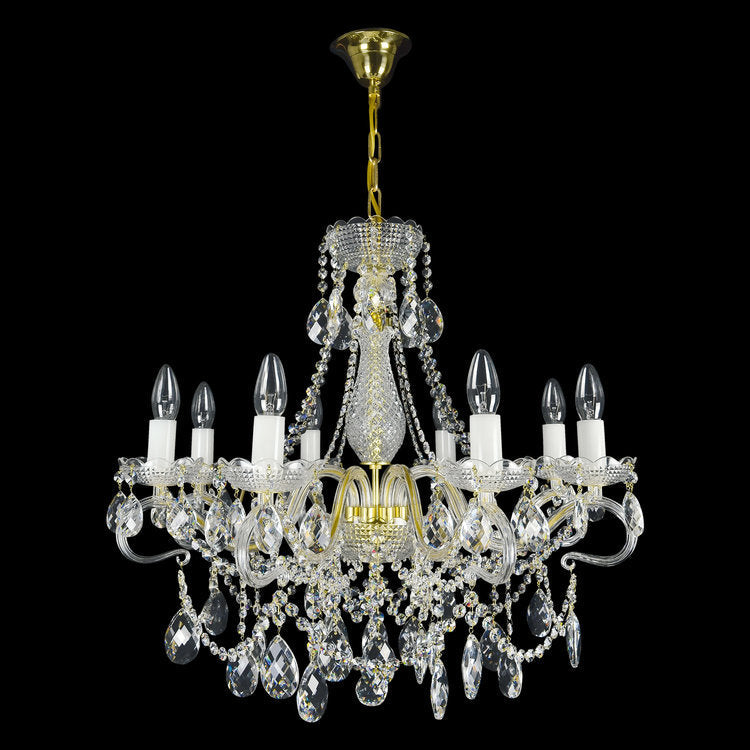 Diamant 8 Crystal Glass Chandelier (Gold/Silver) - Wranovsky - Luxury Lighting Boutique