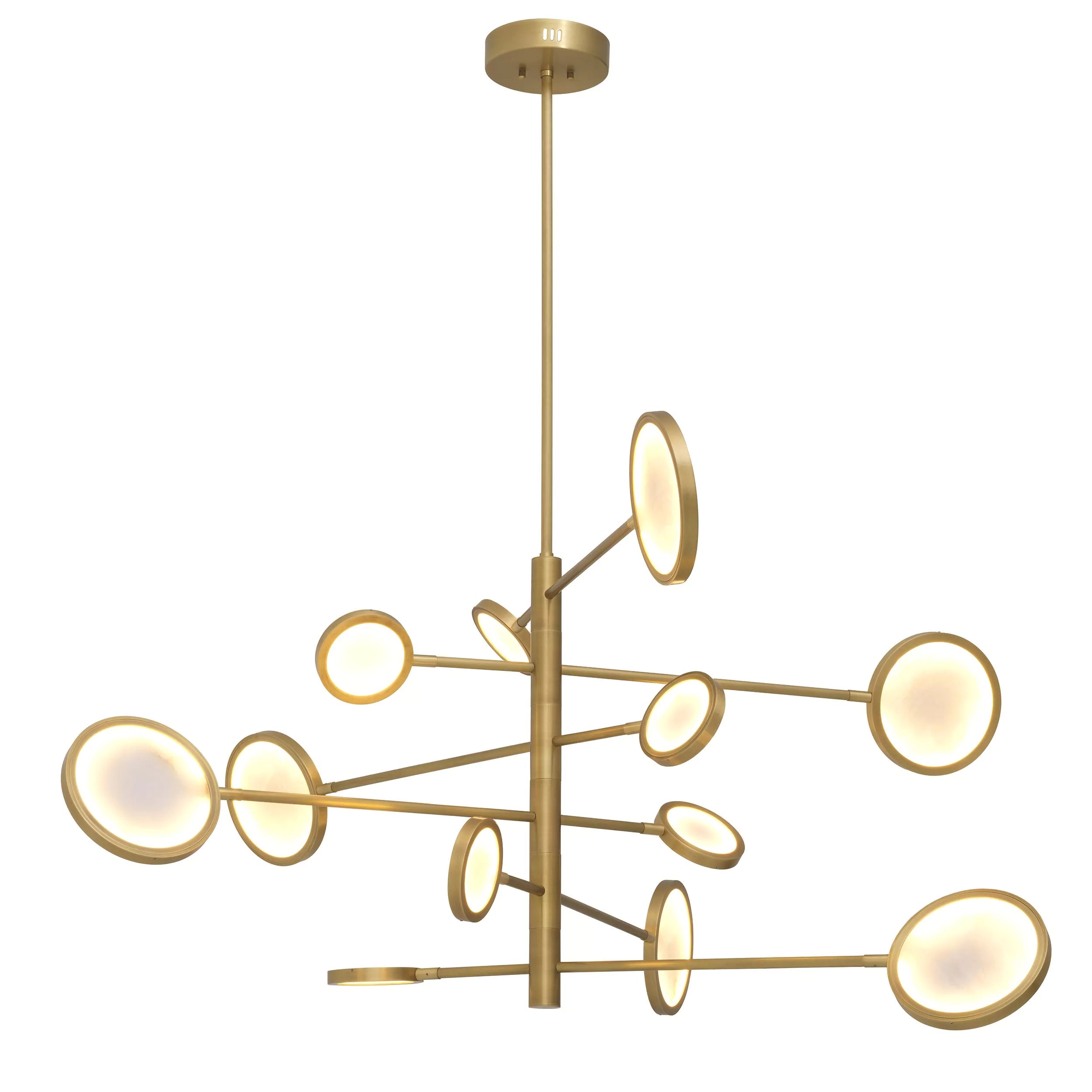 Domani Modern Brass Chandelier - (Antique Brass Finish | Alabaster) - Eichholtz - Luxury Lighting Boutique