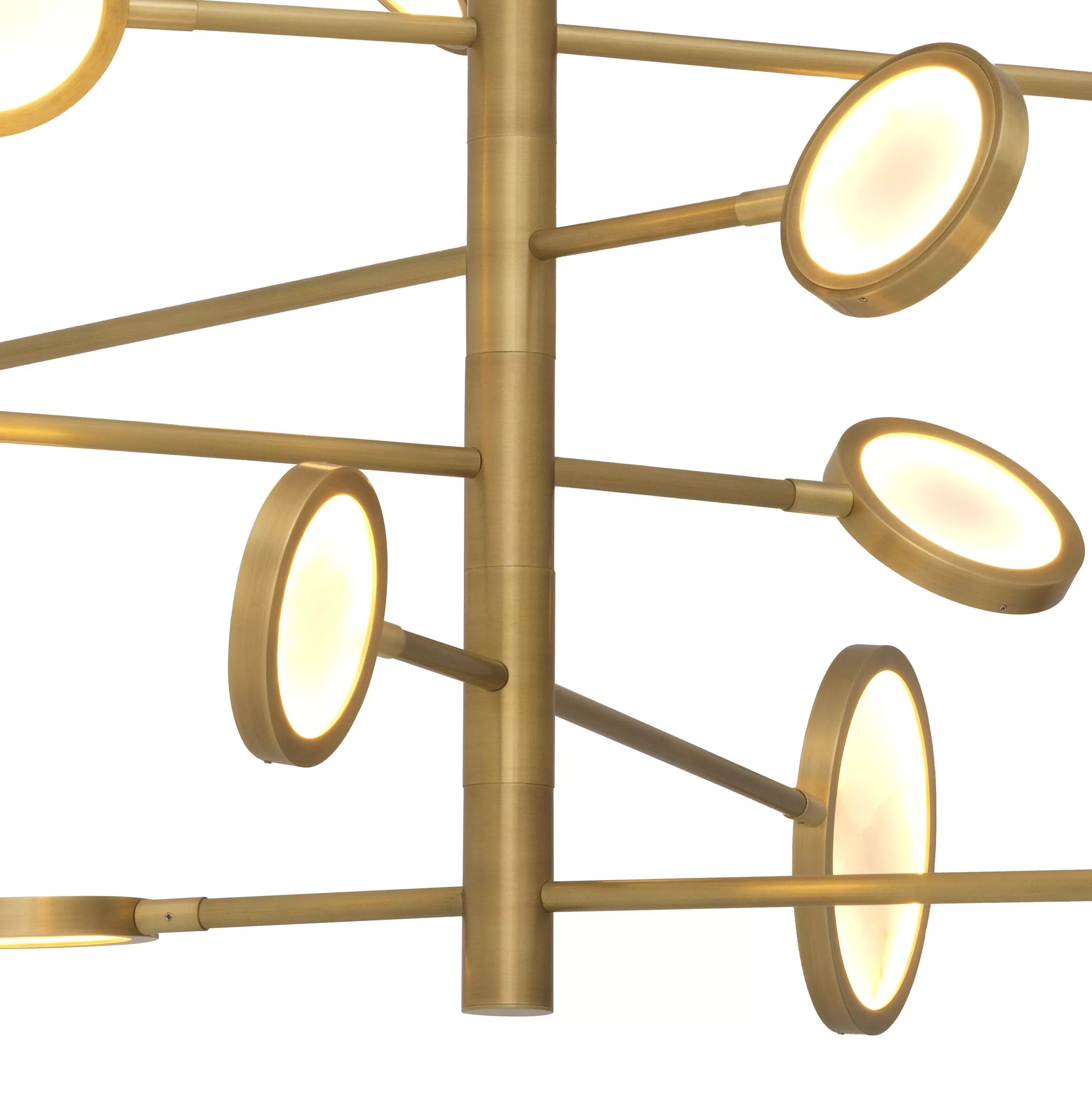 Domani Modern Brass Chandelier - (Antique Brass Finish | Alabaster) - Eichholtz - Luxury Lighting Boutique