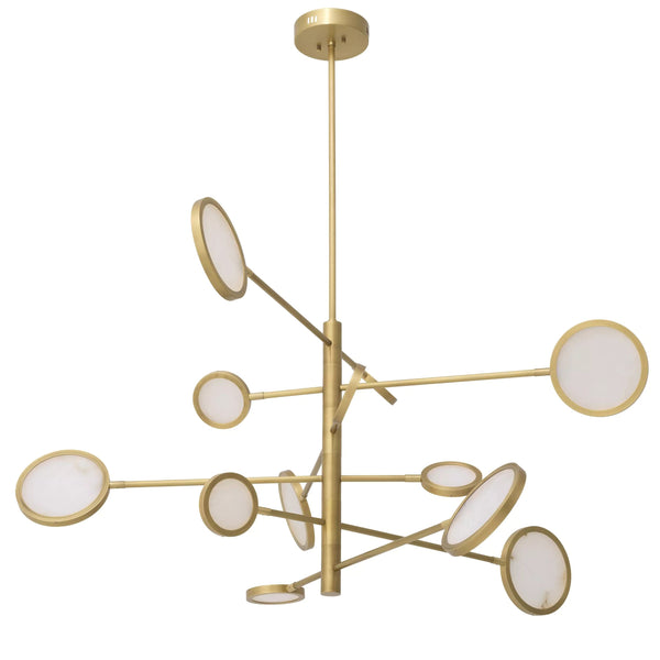 Domani Modern Brass Chandelier - (Antique Brass Finish | Alabaster) - Eichholtz - Luxury Lighting Boutique