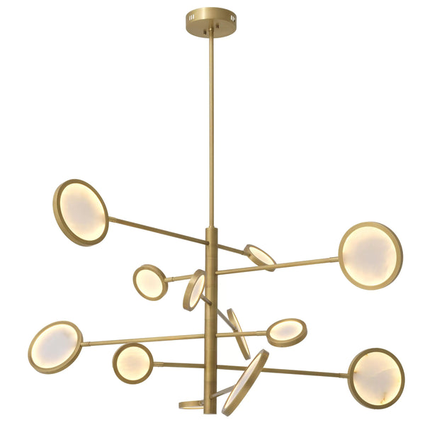 Domani Modern Brass Chandelier - (Antique Brass Finish | Alabaster) - Eichholtz - Luxury Lighting Boutique