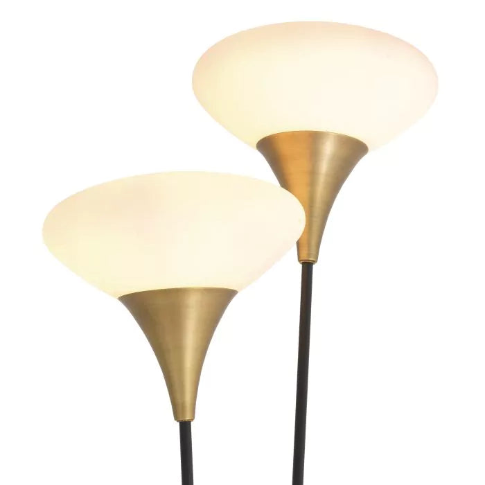 Duco Floor Lamp - (Antique brass finish | white glass) - Eichholtz - Luxury Lighting Boutique