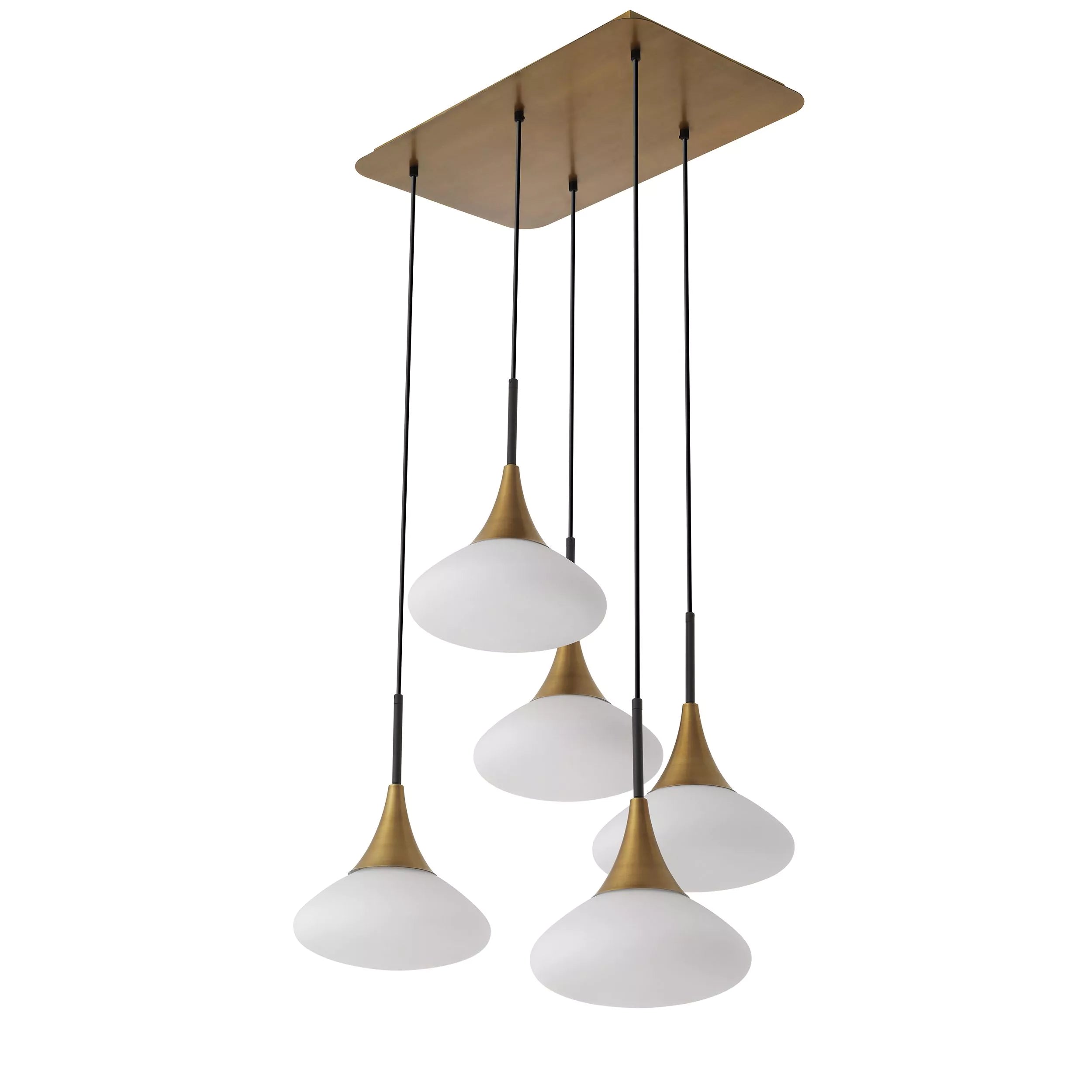 Duco L Modern Brass Chandelier - [Antique Brass Finish | White Glass | Black Finish | Alabaster] - Eichholtz - Luxury Lighting Boutique