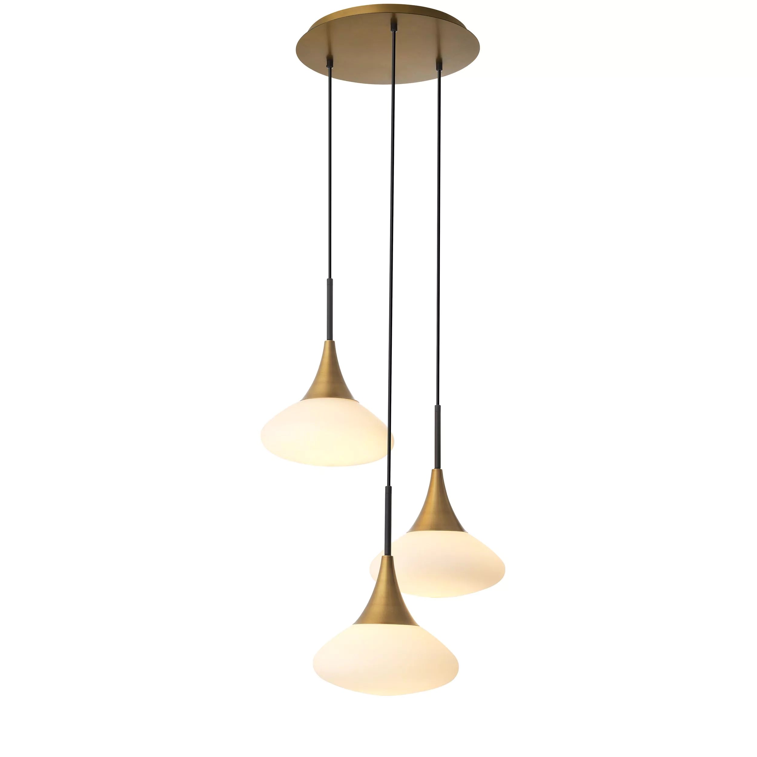 Duco S Modern Brass Chandelier - [Antique Brass Finish | White Glass | Black Finish | Alabaster] - Eichholtz - Luxury Lighting Boutique