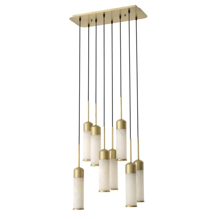 EOS Modern Brass Chandelier - [Antique Brass Finish | Alabaster] - Eichholtz - Luxury Lighting Boutique