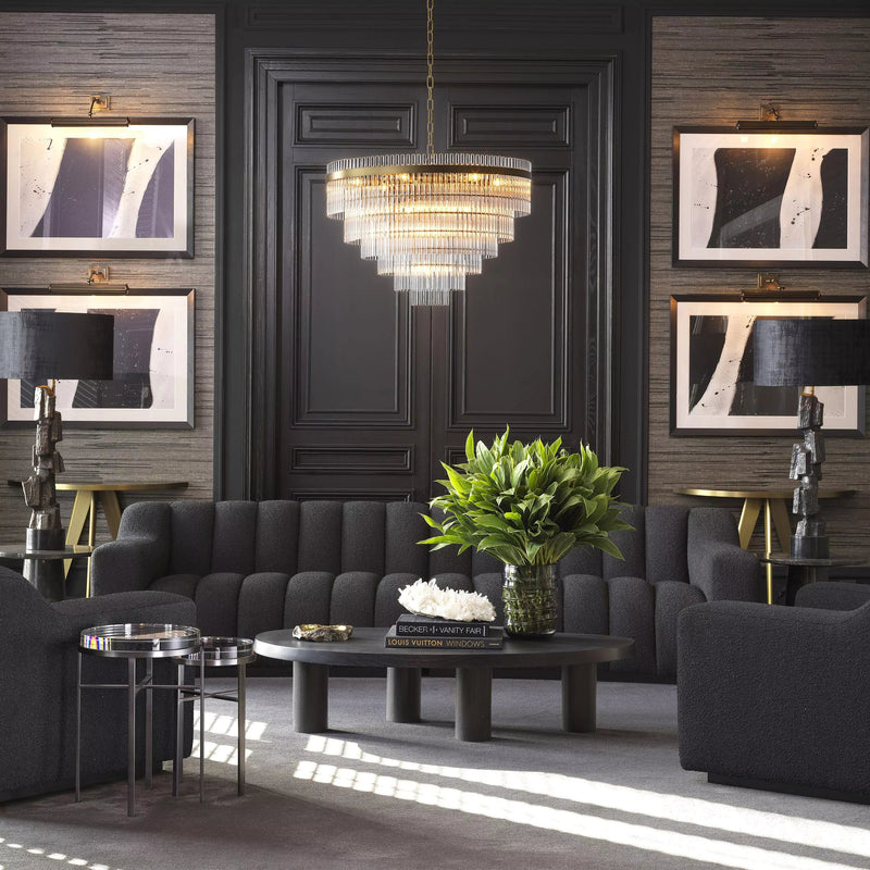 East Single Modern Glass Chandeliers (Antique Brass Finish/Clear Glass) - Eichholtz - Luxury Lighting Boutique