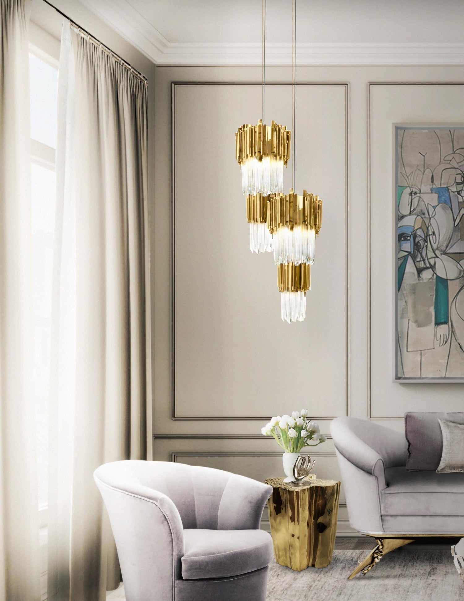 Empire 6 Light Crystal Pendant - Luxxu - Luxury Lighting Boutique